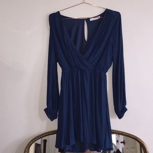 Dark Teal Flowy V-Neck Dress